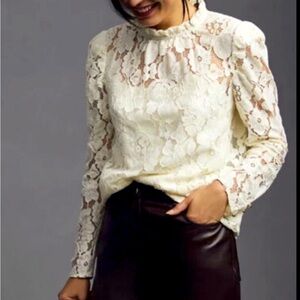 WAYF lace long sleeve Victorian style top with cami